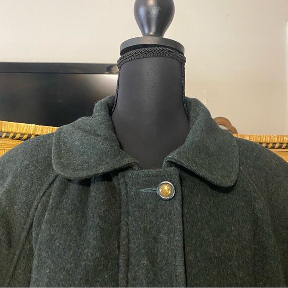 VTG Mackintosh Hunter Green 100% wool pea coat Jacket Button-Up double zip Sz 8 - Picture 10 of 14